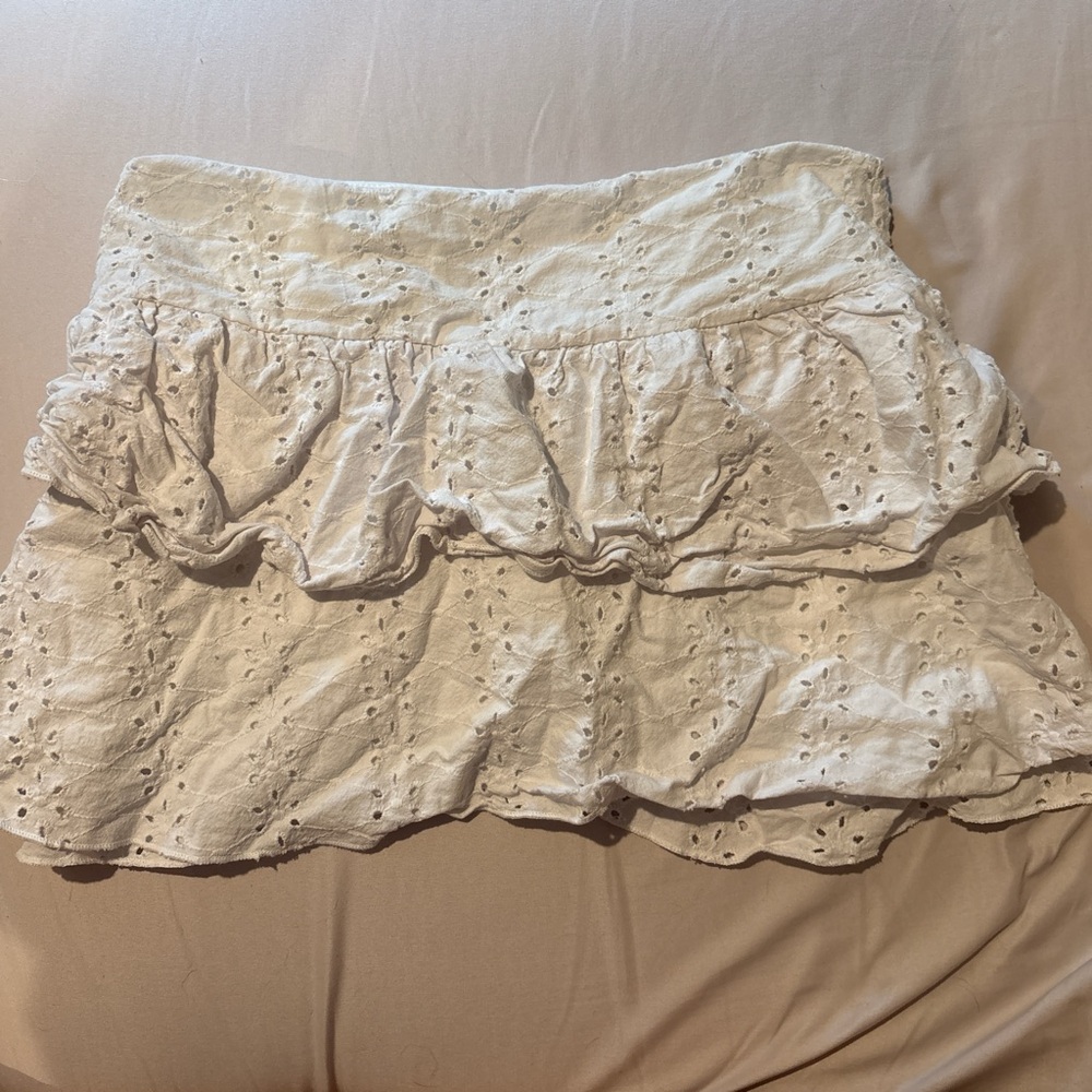 La Hearts White Ruffle Skirt